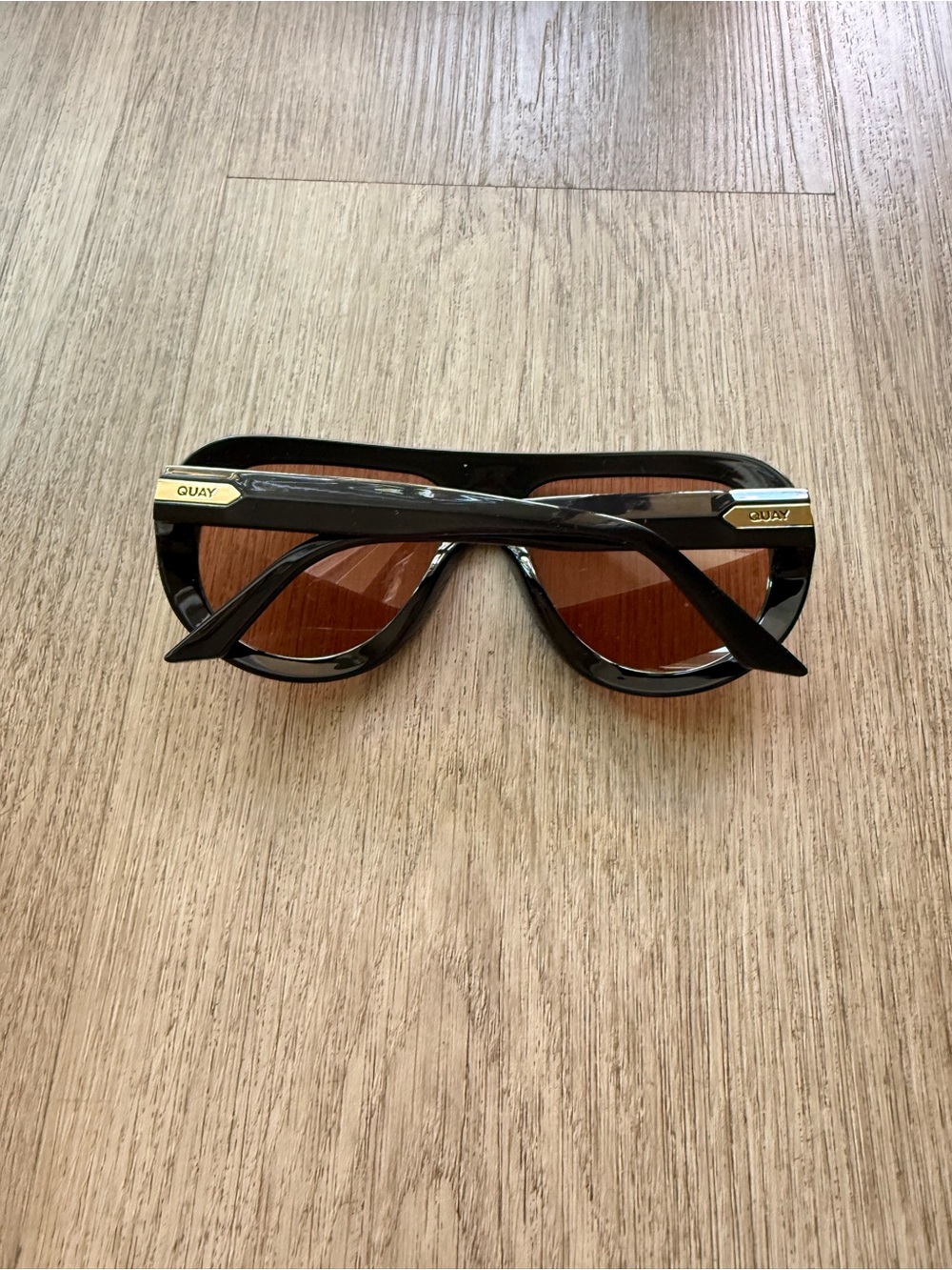 quay australia set list black & orange aviator shield sunglasses eyewear NEW - Picture 3 of 4